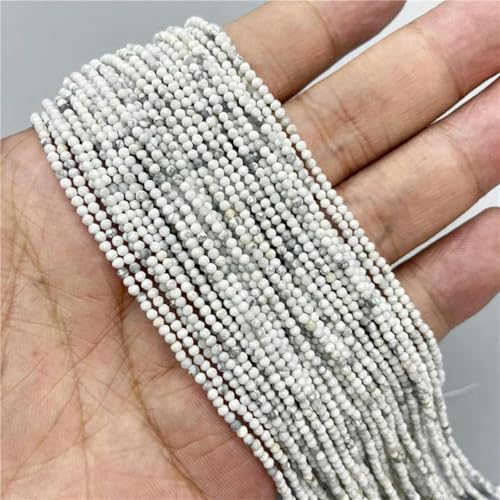 Facettierte Steinperlen, Quarzachate, facettierte lose Abstandsperlen zur Schmuckherstellung, 2 3 4 mm, Nr. 9, Howlith, 2 mm, ca. 180 Stück von BGPFJK