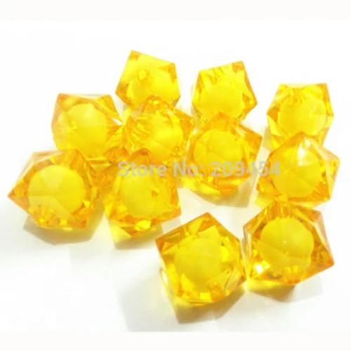 Großhandel 8 mm/10 mm/12 mm/16 mm/20 mm klobige transparente Würfel-Facettenperlen in Perlen für Modeschmuck/DIY/Perlenbeutel zum Basteln-Goldgelb-10 mm, 900 Stück pro Beutel von BGPFJK