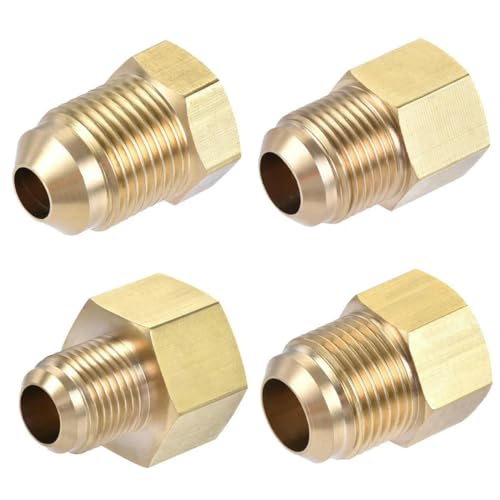 Klimaanlagen-Bördelreduzieradapter 1/4 3/8 1/2 5/8 SAE-Buchse auf 3/8 1/2 5/8 3/4 SAE-Stecker, Messingverschraubung - SAE-Buchse auf Stecker - 1I4 auf 1I2 Zoll von BGPFJK