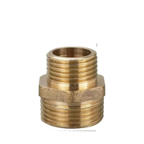 Messingrohr-Sechskantnippel-Anschluss 1/8" 1/4" 3/8" 1/2" 3/4" 1" Außengewinde Schnelladapter-Kupplungsanschluss für Wasser, Öl, Gas-1l2 bis 3l4-50 Stück von BGPFJK