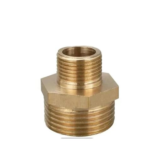 Messingrohr-Sechskantnippel-Anschluss 1/8" 1/4" 3/8" 1/2" 3/4" 1" Außengewinde Schnelladapter-Kupplungsanschluss für Wasser, Öl, Gas-3l8 bis 3l4-200 PCS von BGPFJK