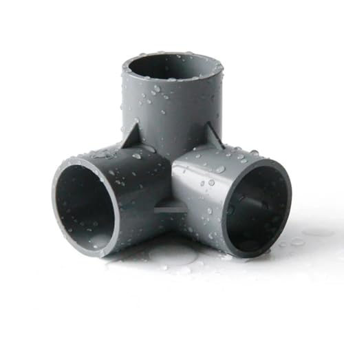 PVC-3-Wege-Winkelstück 20 mm, 25 mm, 32 mm, 40 mm, 50 mm metrisches Lösungsmitteldruckrohrverschraubung Rohrverbinder-Grau-40 mm-5 Stück von BGPFJK