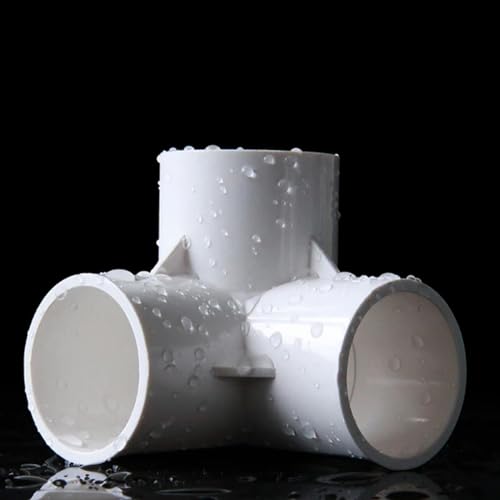 PVC-3-Wege-Winkelstück 20 mm, 25 mm, 32 mm, 40 mm, 50 mm metrisches Lösungsmitteldruckrohrverschraubung Rohrverbinder-Weiß-20 mm-1 Stück von BGPFJK