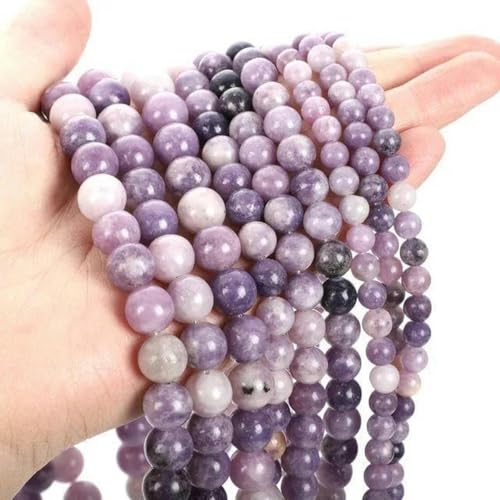 Stein Lila Amethyst Achat Turmalin Jade Lose Abstandsperlen zur Schmuckherstellung DIY Armbänder Bastelzubehör-Lila Chalcedon-10mm-ca. 38 Stück von BGPFJK