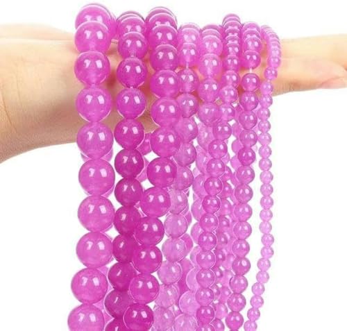 Stein Lila Amethyst Achat Turmalin Jade Lose Abstandsperlen zur Schmuckherstellung DIY Armbänder Bastelzubehör-Purpurrote Jade-10mm-ca. 38 Stück von BGPFJK