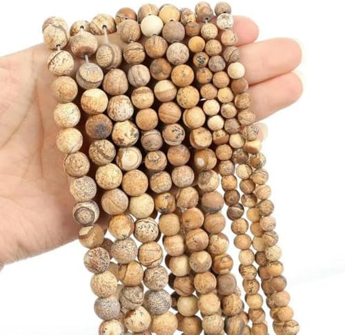 Steinperlen, gelber Achat, matt, Jaspis, runde Perlen zur Schmuckherstellung, DIY-Armbandzubehör, 14 Zoll, 4 6 8 10 12 mm, mattes Bild, 10 mm, ca. 36 Stück von BGPFJK