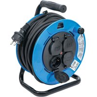 Bgs Technic - Kabeltrommel 25 m 3 x 1,5 mm² 4 Steckdosen mit Verschlusskappe ip 44 3500 w von BGS TECHNIC