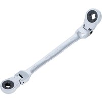 Bgs Technic - Doppel-Ratschen-Ringschlüssel abwinkelbar mit E-Profil Ringköpfen sw E10 x E12 von BGS TECHNIC