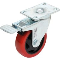 Lenkrolle mit Bremse rot/schwarz ø 100 mm von BGS TECHNIC