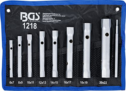 BGS 1218 | Rohrsteckschlüssel-Satz | 9-tlg. | SW 6 x 7 - 20 x 22 mm | metrisch | inkl. Tetron-Rolltasche BGS 1218 | Rohrsteckschlüssel-Satz | 9-tlg. | SW 6 x 7 - 20 x 22 mm | metrisch | inkl. Tetron-Rolltasche von BGS technic