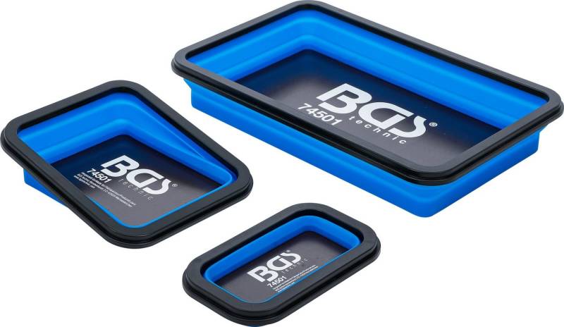BGS technic Aufbewahrungsbox Magnet-Haftschalen-Satz, faltbar, Silikon, 3-tlg. (1 St) von BGS technic