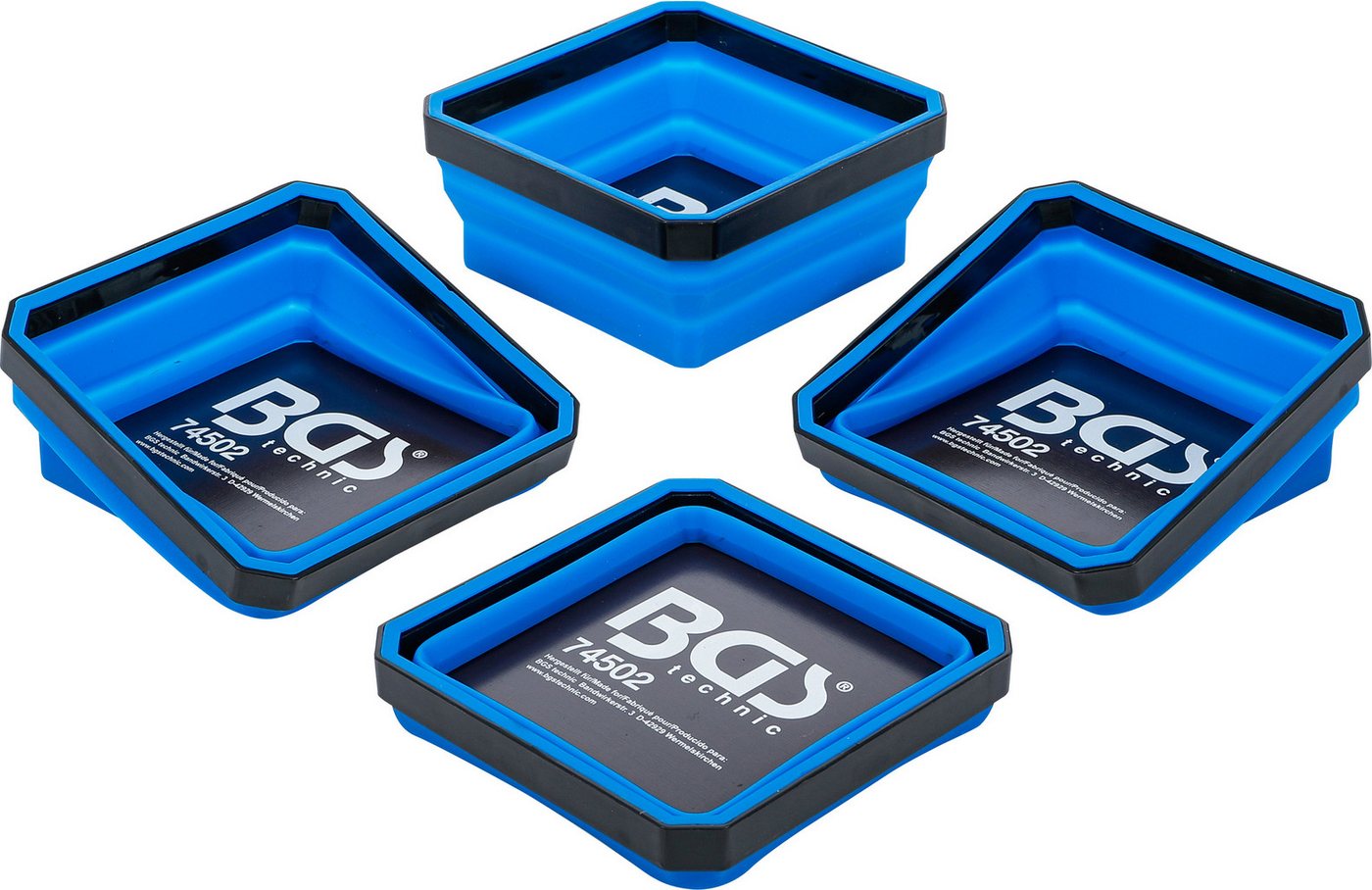BGS technic Aufbewahrungsbox Magnet-Haftschalen-Satz, faltbar, Silikon, 4-tlg. (1 St) von BGS technic