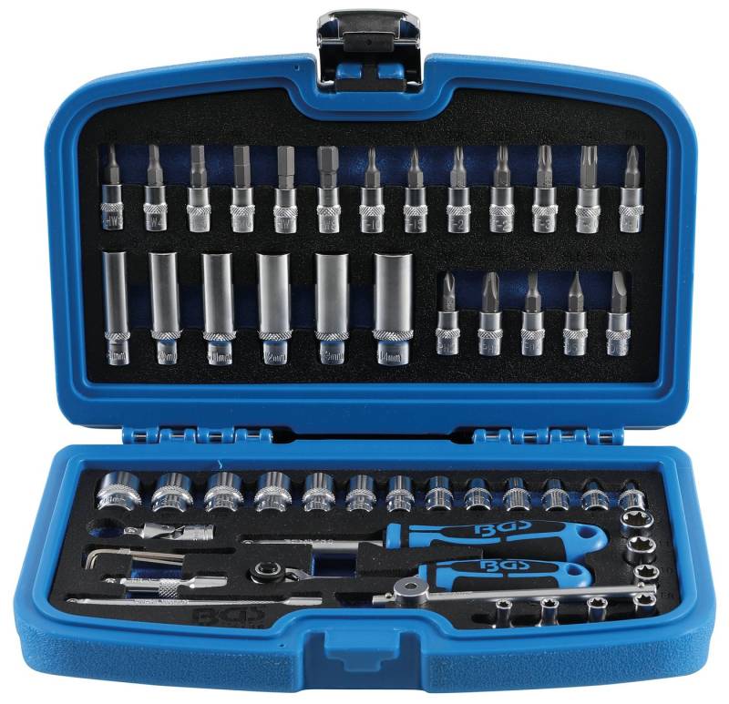 BGS technic Bit- und Steckschlüsselset Steckschlüssel-Satz, Antrieb 6,3 mm (1/4), 53-tlg., 1-St., 53-teilig, Steckschlüssel-Einsätze in Sechskant Pro Torque®-Ausführung von BGS technic