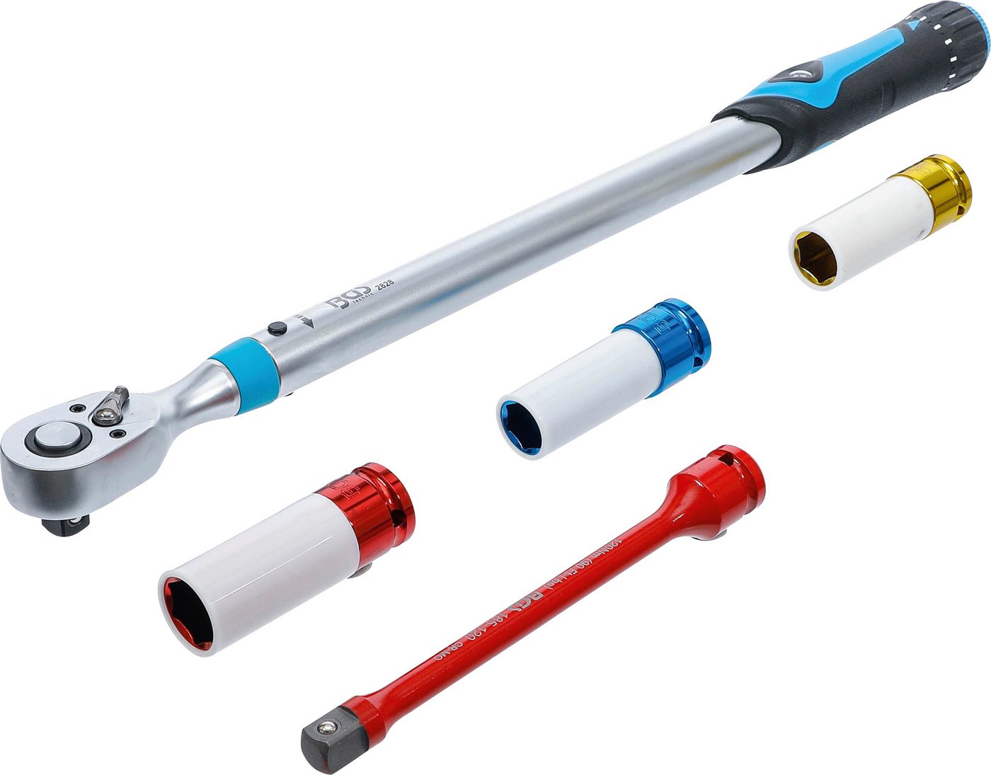 BGS technic Drehmomentschlüssel Radwechsel-Service-Satz - Drehmomentschlüssel-Satz, 1/2", 40-200 Nm (1 St) von BGS technic