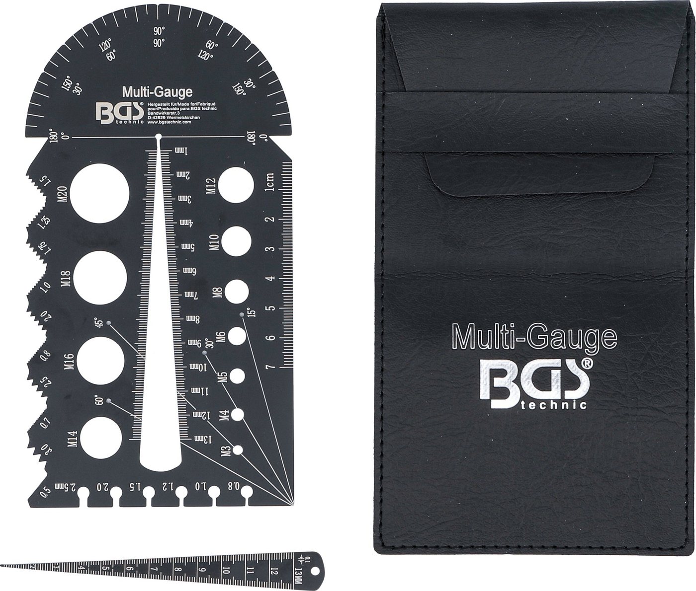 BGS technic Fühlerlehre Schrauben- und Gewindeschablone, metrisch, M3 - M20, 0,5 - 13,00 mm, 1-St. von BGS technic