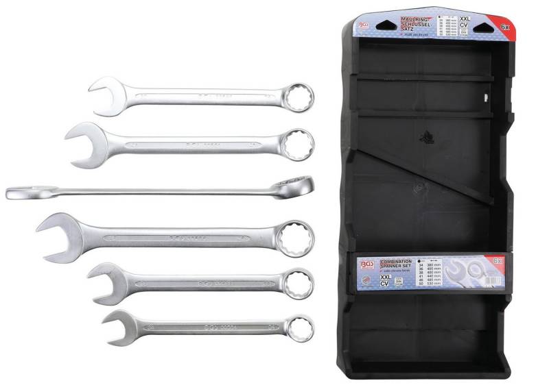 BGS technic Gabel- und Ringschlüssel Maul-Ringschlüssel-Satz, extra lang, SW 34 - 50 mm, 6-tlg. (1 St) von BGS technic