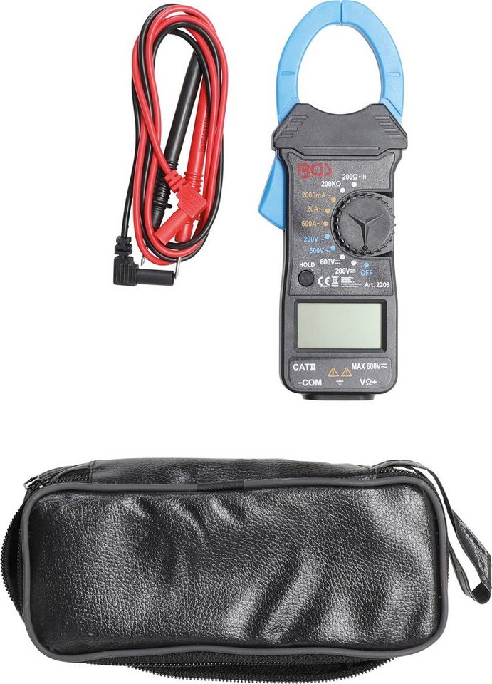 BGS technic Spannungsprüfer Digital-Zangen-Multimeter mit Messkabel und Tasche, (1 St) von BGS technic