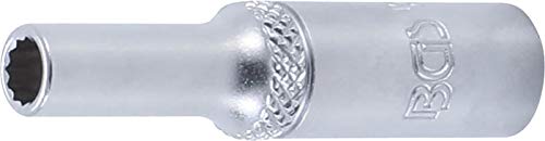 BGS 10704 | Steckschlüssel-Einsatz Zwölfkant, tief | 6,3 mm (1/4") | SW 5 mm | CV-Stahl | Stecknuss | Nuss von BGS