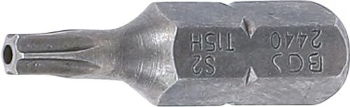 BGS 2440 | Bit | Länge 25 mm | Antrieb Außensechskant 6,3 mm (1/4") | T-Profil (für Torx) mit Bohrung T15 von BGS