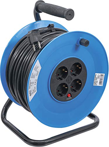 BGS 3362 | Kabeltrommel | 50 m | 3x1,5 mm² | 4 Steckdosen | IP 20 | 3000 W von BGS