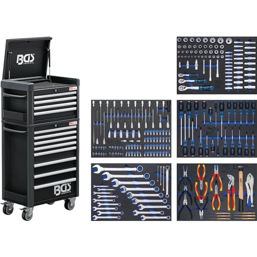 BGS 4088 | Werkstattwagen Profi Standard Maxi | 12 Schubladen | mit 263 Werkzeugen von BGS