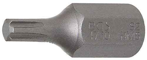 BGS 4760 | Bit | Länge 30 mm | Antrieb Außensechskant 10 mm (3/8") | Keil-Profil (für RIBE) M5 von BGS