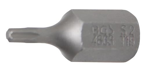 BGS 4868 | Bit | Länge 30 mm | Antrieb Außensechskant 10 mm (3/8") | T-Profil (für Torx) T15 von BGS