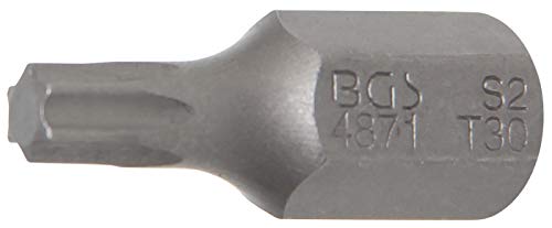 BGS 4871 | Bit | Länge 30 mm | Antrieb Außensechskant 10 mm (3/8") | T-Profil (für Torx) T30 | Länge 30 mm von BGS