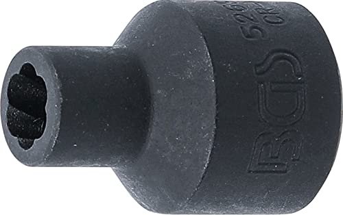 BGS 5269-8 | Spiral-Profil-Steckschlüssel-Einsatz / Schraubenausdreher | 12,5 mm (1/2") | SW 8 mm von BGS
