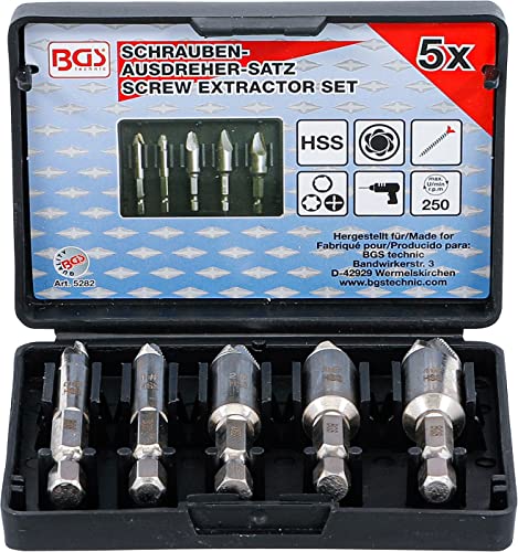 BGS Schrauben-Ausdreher-Set Größe 0-4 5 tlg Schraubenlöser Löser Ausdreher 5282 Schraubenausdreher Set Linksausdreher Ausbohrer Werkzeug BGS Schrauben-Ausdreher-Set Größe 0-4 5 tlg Schraubenlöser Löser Ausdreher 5282 Schraubenausdreher Set Linksausdreher Ausbohrer Werkzeug von BGS