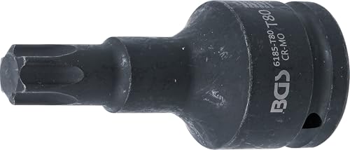 BGS 6185-T80 | Kraft-Bit-Einsatz | Länge 100 mm | Antrieb Innenvierkant 20 mm (3/4") | T-Profil (für Torx) T80 von BGS