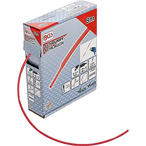 BGS 6923-1 | Schrumpfschlauch-Box | rot | Ø 3 mm | 8 m von BGS