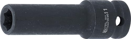 BGS 7211 | Kraft-Steckschlüssel-Einsatz Sechskant, tief | 12,5 mm (1/2") | SW 11 mm von BGS
