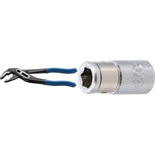 BGS 75109 | Wasserpumpenzange & 8213 | Bit-Adapter mit Haltekugel | Innenvierkant 6,3 mm (1/4") | Innensechskant 6,3 mm (1/4") von BGS