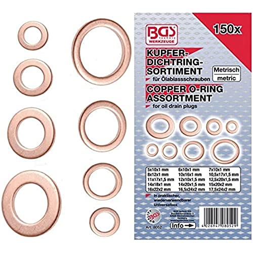 BGS 8052 Kupfer-Dichtring-Sortiment, 150 teilig von BGS