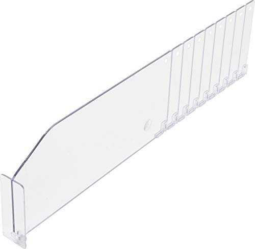 BGS 89957 | Kunststoff-Trenner | transparent | 285 / 480 x 120 mm | abknickbar | mit Frontbegrenzer von BGS