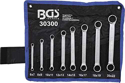 BGS 30300 | Doppel-Ringschlüssel-Satz | extra flach | SW 6 - 22 mm | 8-tlg. von BGS