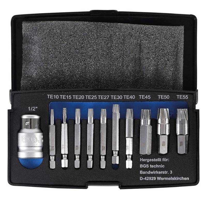 BGS Schraubendreher Schraubenausdreher-Satz, T-Profil (Torx), 11-teilig, T10-T55 von BGS