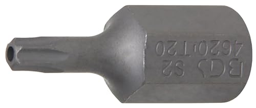 BGS 4620 | Bit | Länge 30 mm | Antrieb Außensechskant 10 mm (3/8") | T-Profil (für Torx) mit Bohrung T20 von BGS