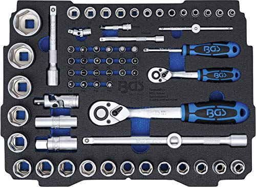 BGS 3351 | Schaumeinlage für Art. BOXSYS1 & 2: Steckschlüssel-Satz | 65-tlg. | 6,3 mm (1/4") / 12,5 mm (1/2") | BGS systainer von BGS