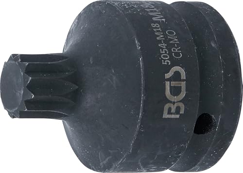 BGS 5054-M18 | Kraft-Bit-Einsatz | 20 mm (3/4") | Innenvielzahn (für XZN) M18 von BGS