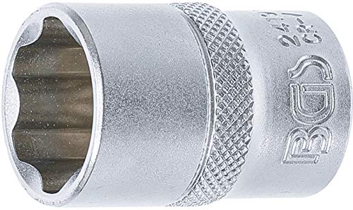 BGS 2419 | Steckschlüssel-Einsatz Super Lock | 12,5 mm (1/2") | SW 19 mm | Wellenprofil | CV-Stahl von BGS