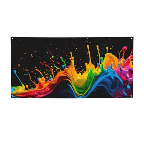 Farbspritzer-Hintergrund, Druck für alle Jahreszeiten, für drinnen und draußen, faltbar, Party-Banner, lebendig, reißfest von BGSHJVF