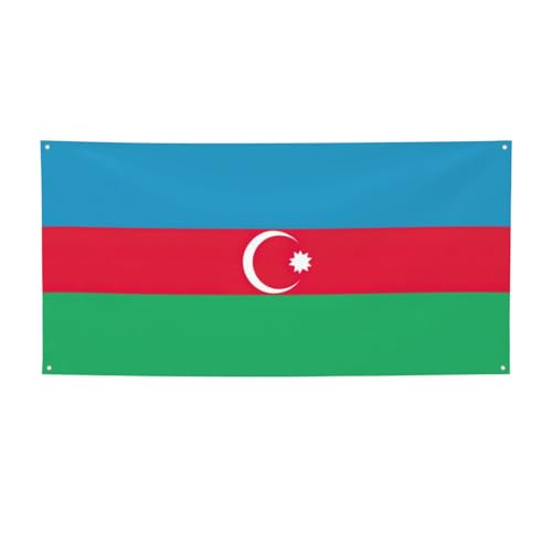 Flagge von Aserbaidschan, alle Jahreszeiten, für drinnen und draußen, faltbar, Party-Banner, lebendig, reißfest Flagge von Aserbaidschan, alle Jahreszeiten, für drinnen und draußen, faltbar, Party-Banner, lebendig, reißfest von BGSHJVF