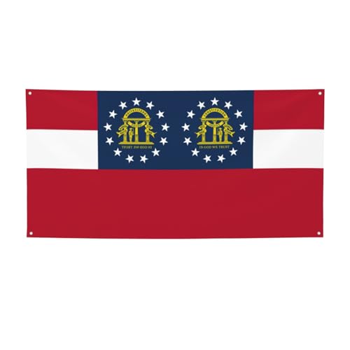 Georgia-Flagge, bedruckt, für alle Jahreszeiten, für drinnen und draußen, faltbar, Party-Banner, lebendig, reißfest Georgia-Flagge, bedruckt, für alle Jahreszeiten, für drinnen und draußen, faltbar, Party-Banner, lebendig, reißfest von BGSHJVF