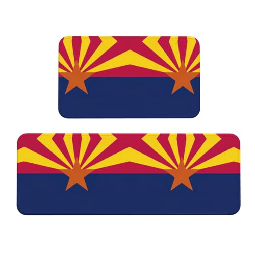 Küchenmatten mit Arizona-Staatsflaggen-Druck, waschbar, Küchenteppich, 2er-Set, für Heimdekoration, Küchenzubehör Küchenmatten mit Arizona-Staatsflaggen-Druck, waschbar, Küchenteppich, 2er-Set, für Heimdekoration, Küchenzubehör von BGSHJVF