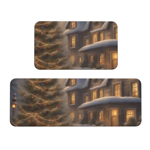 Küchenmatten mit Aufdruck "Merry Christmas", waschbar, 2er-Set, für Heimdekoration, Küchenzubehör Küchenmatten mit Aufdruck "Merry Christmas", waschbar, 2er-Set, für Heimdekoration, Küchenzubehör von BGSHJVF