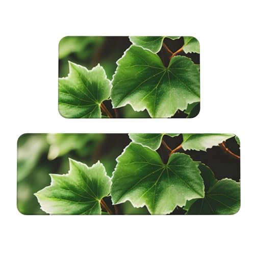 Küchenmatten mit Efeublüten-Baum-Druck, waschbar, Küchenteppich, 2er-Set, für Heimdekoration, Küchenzubehör von BGSHJVF