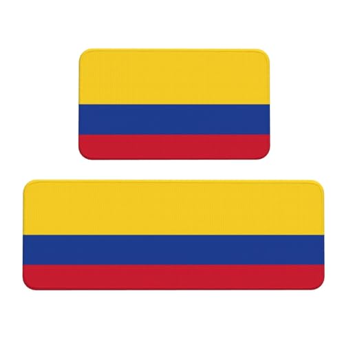 Küchenmatten mit Flagge von Kolumbien, für Boden, waschbar, Küchenteppich, 2er-Set, für Heimdekoration, Küchenzubehör Küchenmatten mit Flagge von Kolumbien, für Boden, waschbar, Küchenteppich, 2er-Set, für Heimdekoration, Küchenzubehör von BGSHJVF