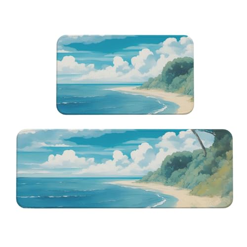 Küchenmatten mit Muschelmotiv am Strand, waschbar, 2er-Set, für Heimdekoration, Küchenzubehör Küchenmatten mit Muschelmotiv am Strand, waschbar, 2er-Set, für Heimdekoration, Küchenzubehör von BGSHJVF
